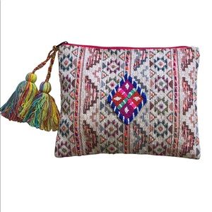 Colorful boho clutch purse